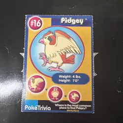 Pidgey 16 Pokemon PokeTrivia Burger King - Image 1