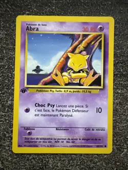 ABRA COMMUNE - POKEMON 43/102 SET DE BASE EDITION 1 FR - Image 1