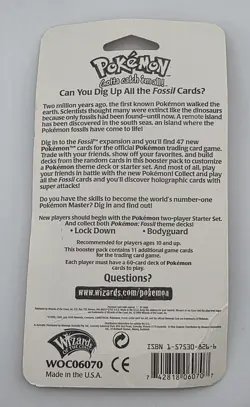 Pokemon Fossil Blister Pack Zapdos Artwork 1999 WOTC - Image 2