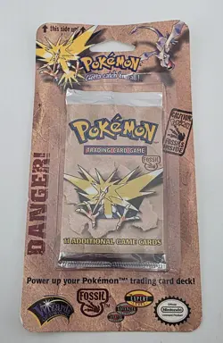 Pokemon Fossil Blister Pack Zapdos Artwork 1999 WOTC - Image 3