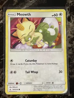 Meowth 147/214 Common Unbroken Bonds Pokemon Moderately Played - Image 1