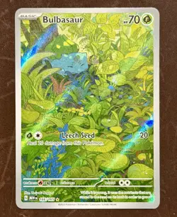 Pokemon TCG Bulbasaur 166/165 SV Scarlet & Violet 151 IR Holo Full Art EN - Image 1