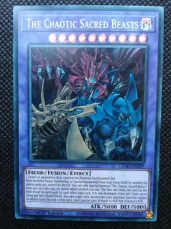 Yugioh CORI-EN029 The Chaotic Sacred Beasts Secret Rare Pre Order - Image 1