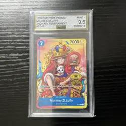 One Piece Card Game 🏴‍☠P - 043 MONKEY D LUFFY PROMO "STAMPED" Graded AGS 9.5 - Image 1