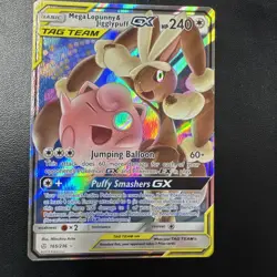 Mega Lopunny & Jigglypuff GX 165/236 Cosmic Eclipse Ultra Rare Pokemon Card - Image 1