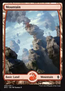 10x Mountain (269) (Full Art) NM-Mint, English Battle for Zendikar MTG Magic - Image 1