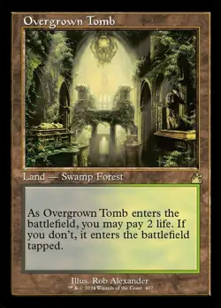 1x Overgrown Tomb -- Retro Frame - Foil NM-Mint, English Ravnica Remastered MTG - Image 1