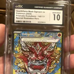 Pokemon Hearthflame Mask Ogerpon EX 148/131 Prismatic Evolutions SIR CGC 10 🔥 - Image 4