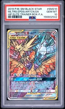 Pokemon Moltres Zapdos Articuno Hidden Fates ETB Promo SM210 PSA 10 - Image 1