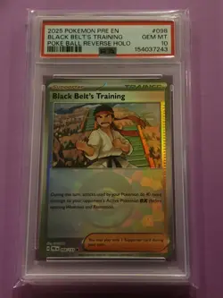 2025 Pokemon Black Belt's Training #098 Prismatic Evolutions Poke Ball PSA 10 - Image 1