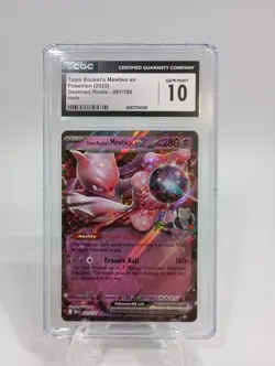 CGC 10 GEM MINT Team Rocket's Mewtwo Ex 081/182 HOLO RARE Pokemon Card - Image 1