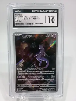 2023 Pokemon Mewtwo Japanese #183/165 Pokemon Card 151 Art Rare Holo CGC 10 - Image 1
