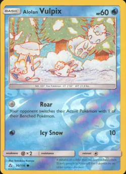 Alolan Vulpix 30/156 Common Ultra Prism Pokemon Reverse Holo LP - Image 1