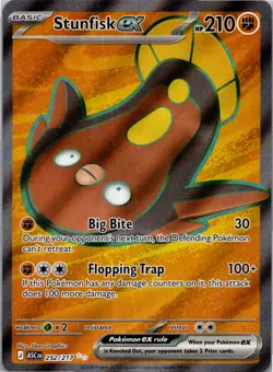 Stunfisk ex 252/217 Ultra Rare Ascended Heroes Pokemon Holo Near Mint - Image 1