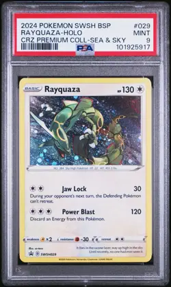 Pokemon TCG Rayquaza SWSH029 Cosmos Holo Black Star Promo PSA MINT 9 - Image 1