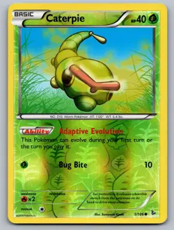 Caterpie 1/106 Common Flashfire Pokemon Reverse Holo Lightly Played - Image 1
