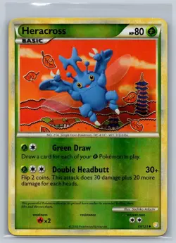 Heracross 43/123 Uncommon HeartGold & SoulSilver Pokemon Reverse Holo MP - Image 1
