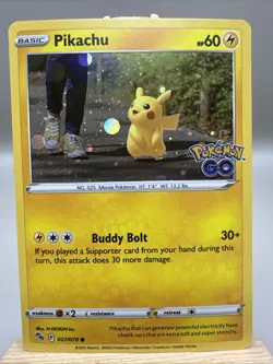 Pokemon TCG - Pikachu 027/078 Common Pokemon GO (Cosmo Holo) - Image 1