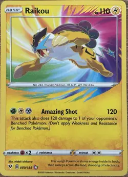 Raikou 050/185 Pokemon TCG SWSH: Vivid Voltage LP - Image 1