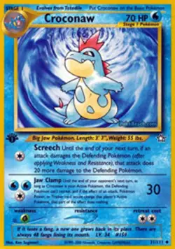 Lightly Played Croconaw - 31/111 - Uncommon - 1st Edition Pokemon Neo Genesis - Image 1