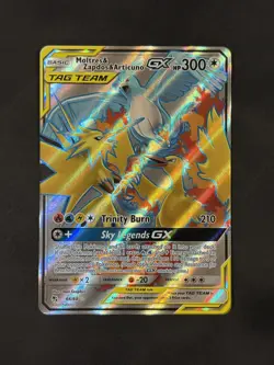 Pokemon Tcg Moltres, Zapdos & Articuno GX (66/68) Hidden Fates Full Art NM - Image 1