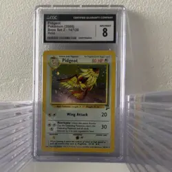 Pokemon Pidgeot Base Set 2 Holo Rare 14/130 2000 CGC 8 Kagemaru Himeno - Image 1