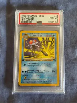 Tentacruel Pokemon Fossil Gem Mint PSA 10 1st Edition - Image 1