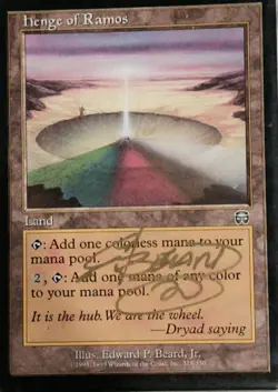 Mtg Mercadian Masques foil Autographed Henge Of Ramos X2 - Image 1