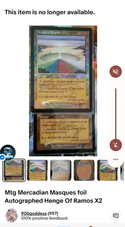 Mtg Mercadian Masques foil Autographed Henge Of Ramos X2 - Image 5
