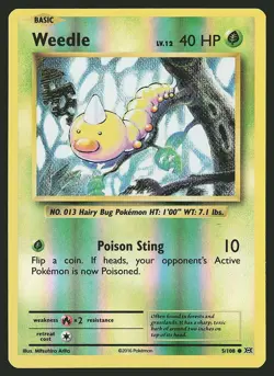 XY - Evolutions Weedle #5/108 Reverse Holo Pokemon Card - Image 1