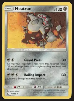 SM - Ultra Prism Heatran #88/156 Holo Rare Pokemon Card - Image 1