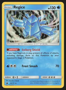 SM - Crimson Invasion Regice #28/111 Holo Rare Pokemon Card - Image 1
