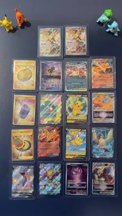 18 FULL ART POKEMON CARDS BUNDLE WITH TOPLOADERS - Image 1