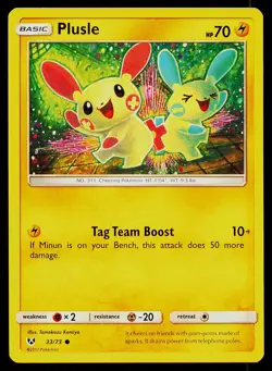 Pokemon Card Plusle 33/73 Shining Legends Common - Image 1