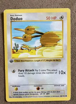 Pokemon 1999 Base Set 1st Edition Shadowless Doduo #48 LP - Image 1