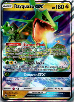 Rayquaza GX 109/168 - Celestial Storm Ultra Rare Pokemon TCG MP - Image 1