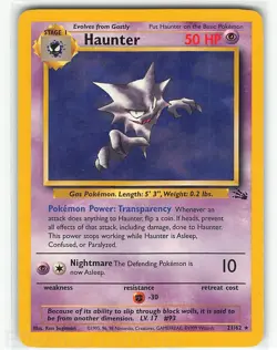 Haunter 21/62 Rare Fossil Pokemon LP Sugimori - Image 1