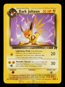 Pokemon Card Dark Jolteon 38/82 Team Rocket WOTC Vintage Uncommon LP 2000 - Image 1
