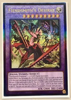 Yugioh! 1x Fiendsmith's Desirae RA04-EN056 Ultimate Rare 1st Ed NM - Image 1