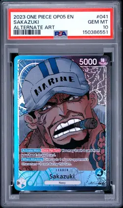 2023 One Piece OP05 #041 Sakazuki Alternate Art Leader PSA 10 GEM MT - Image 1