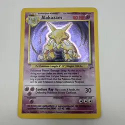 2000 Pokemon Base 2 Unlimited #1 Alakazam HOLO RARE - Image 2