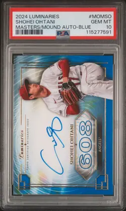 2024 TOPPS LUMINARIES MASTERS OF THE MOUND AUTOS BLUE SHOHEI OHTANI 5/5 PSA 10 - Image 1