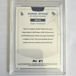 Topps 2024 50/50 Shohei Ohtani Dodgers Chrome Blue Refractor #3 PSA 9 /150 - Image 2