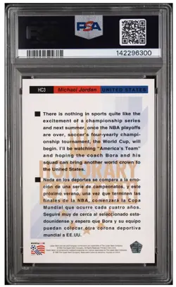 Michael Jordan 1993 UD World Cup Soccer Gold Honorary Captains #HC3 PSA 9 - Image 2