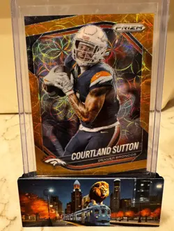 2025 Panini Prizm #163 Courtland Sutton Choice Gold #/10 - Image 1