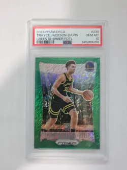 2023 Panini Prizm Deca Trayce Jackson-Davis Green Shimmer Rookie /12 - PSA 10 - Image 1