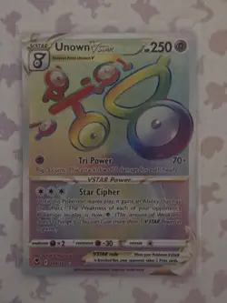 Pokemon Unown VSTAR Silver Tempest Secret Rare Card 199/195 MINT/NM Condition - Image 1