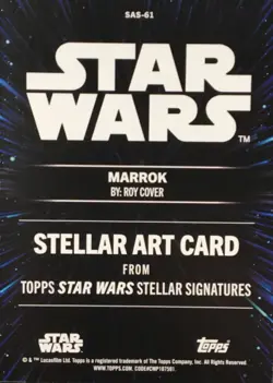 Marrok 2025 Topps Star Wars Smugglers Outpost STELLAR ART CARD Purple /10 SAS-61 - Image 2