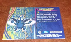 #214 Heracross Rare Johto League Topps Foil NM Pokemon Card - Image 2
