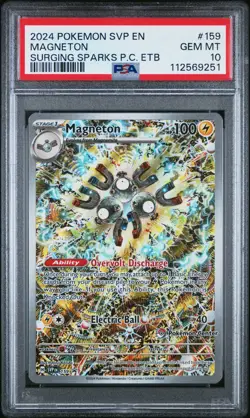 2024 POKEMON SVP EN-SV POKEMON CENTER ETB BLACK STAR PROMO #159 MAGNETON PSA 10 - Image 1